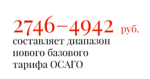2746–4942 руб. составляет диапазон нового базового тарифа ОСАГО