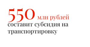 550 млн рублей составит субсидия на транспортировку